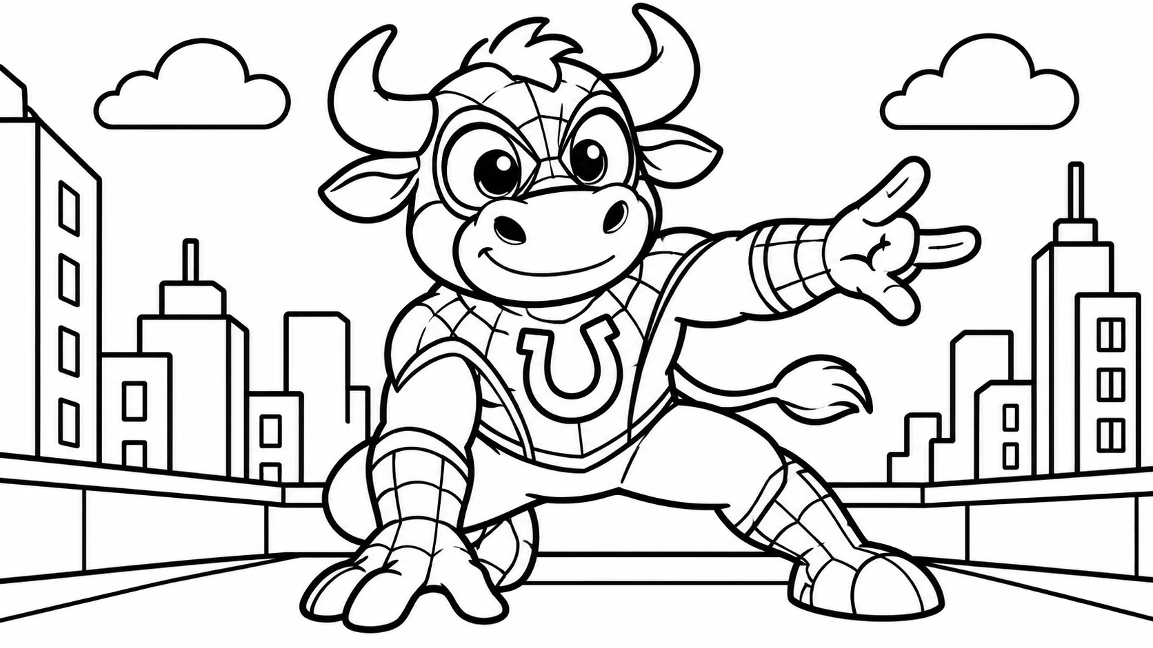 Desenho para colorir: Boi Aranha em pose