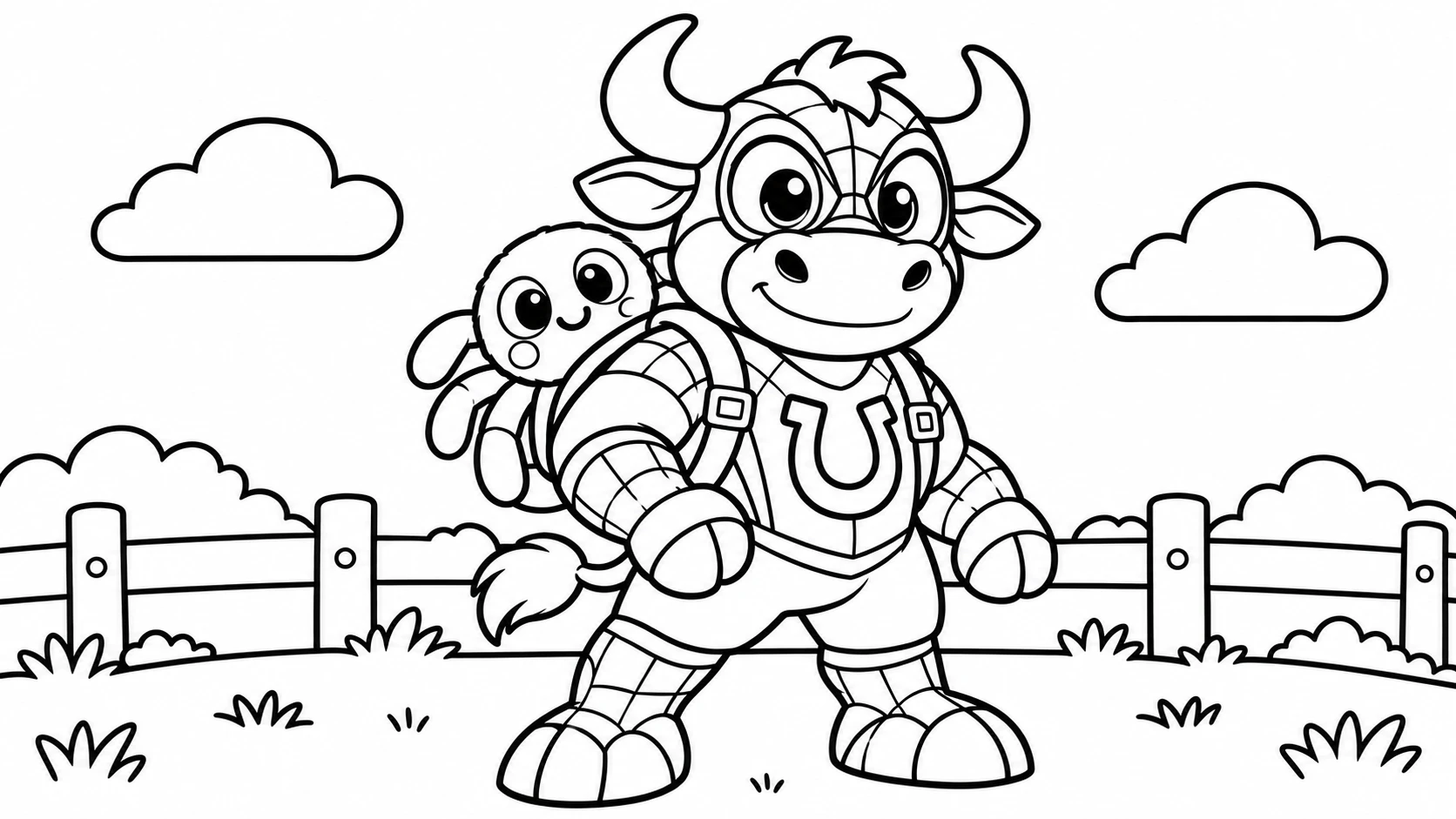 Desenho para colorir: Boi Aranha com a mochila