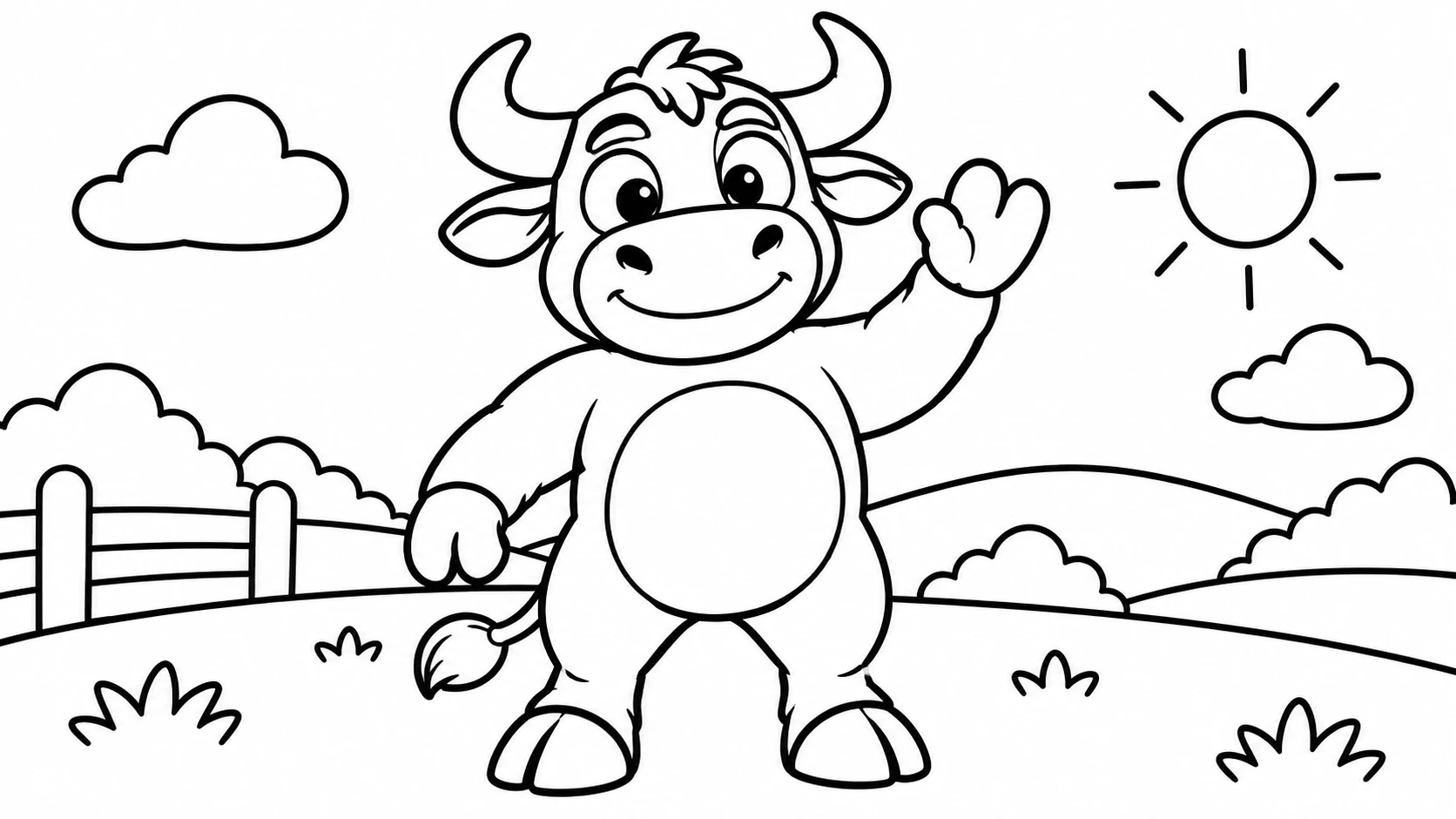 Desenho para colorir: O Boi acenando