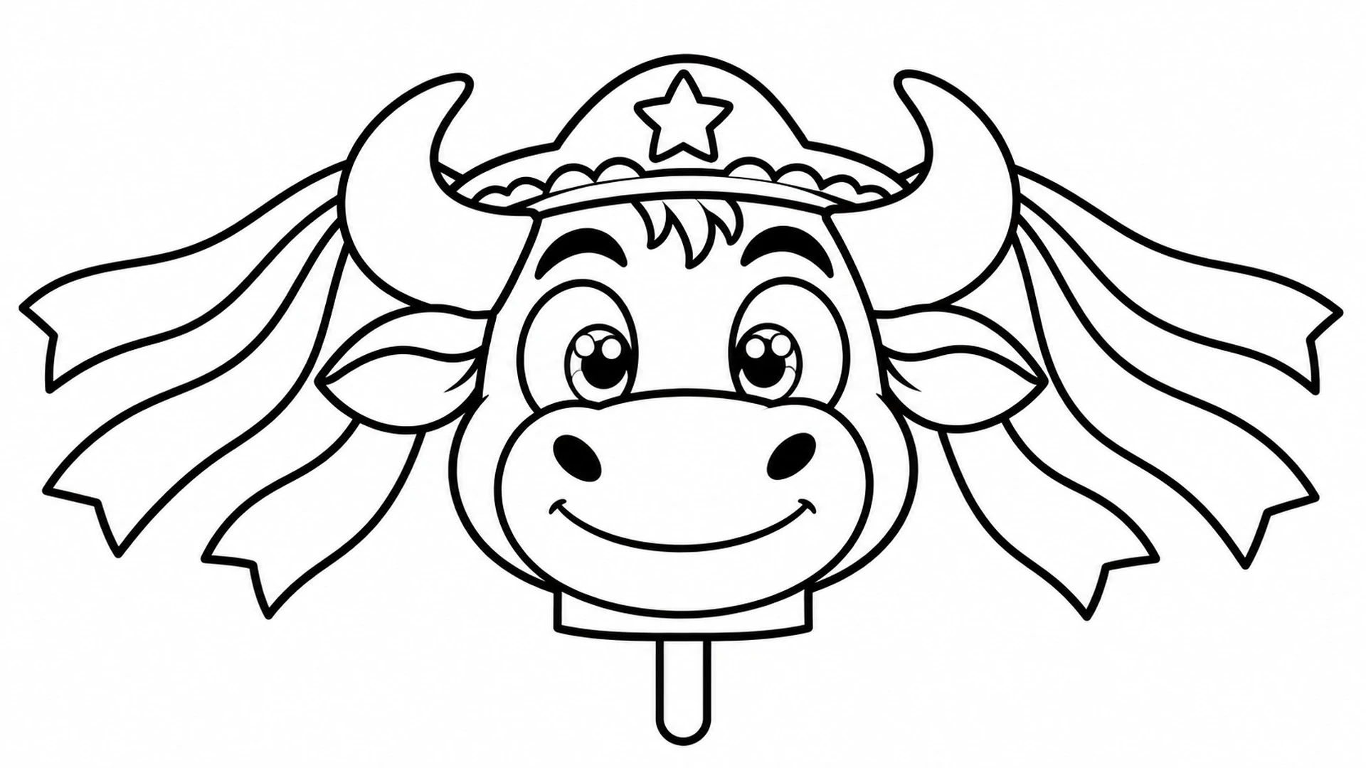 Desenho para colorir: Cabeça do boi-bumbá para montar