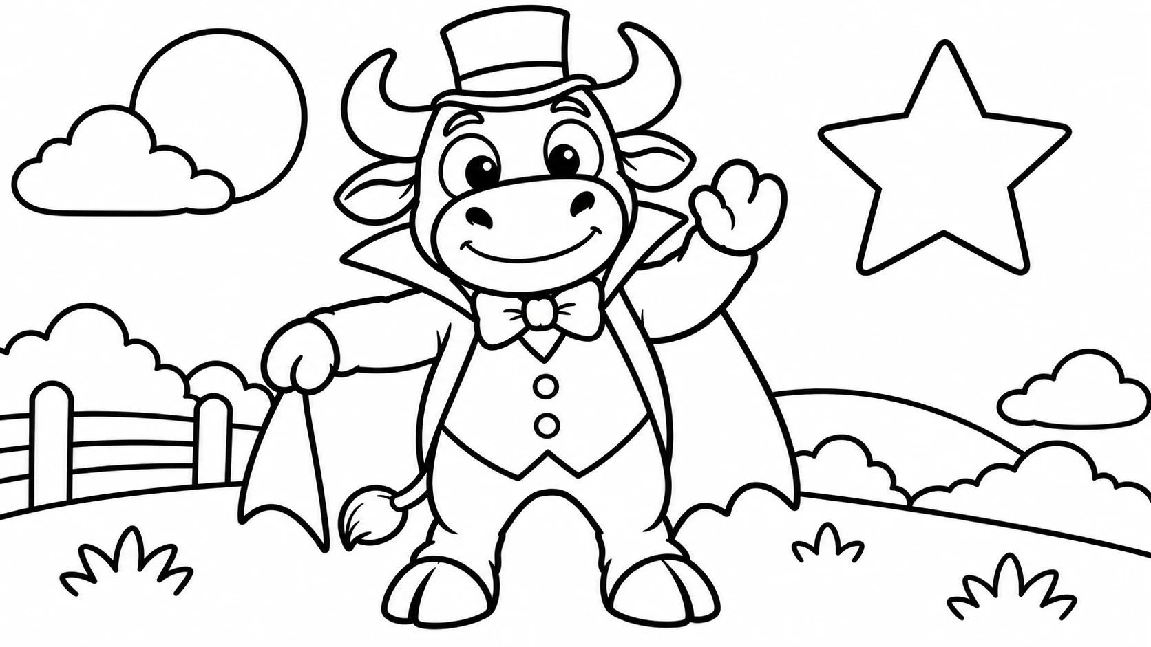 Desenho para colorir: Boi Vampiro de cartola